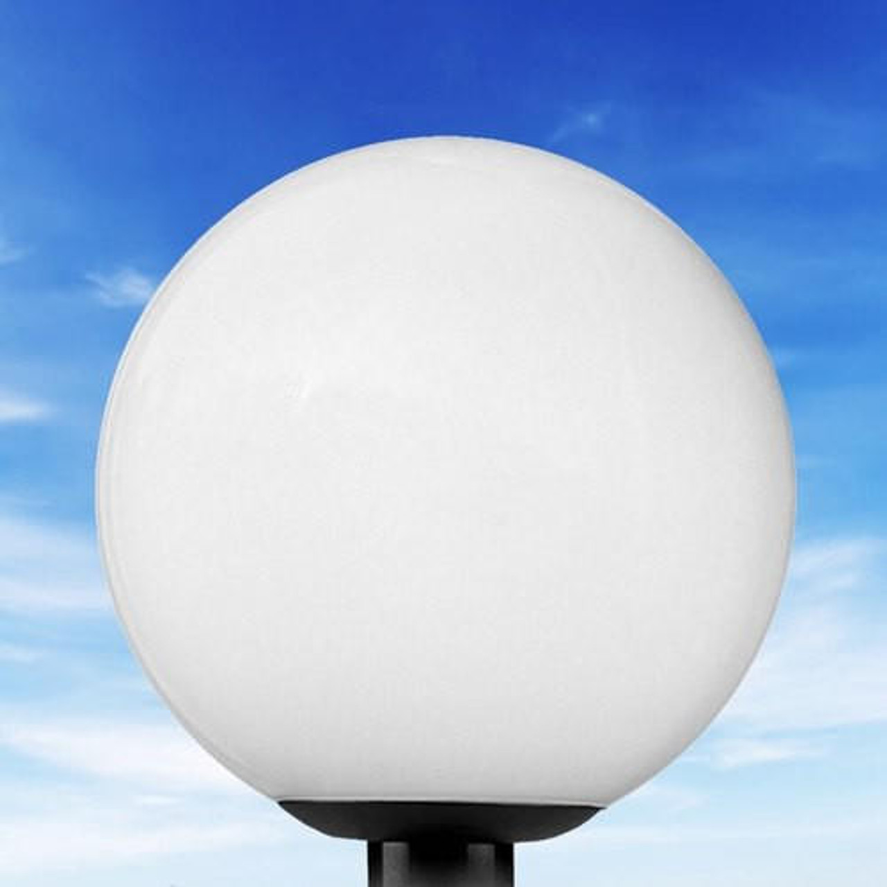 Large 18" White Acrylic Globe Black Post Top Light Questions & Answers