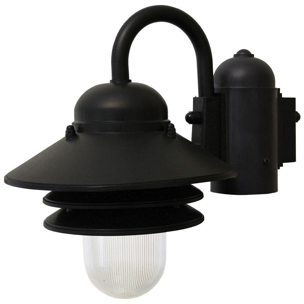 14W LED Nautical Post Mount Black Polycarbonate Tiered 1-Light Fixture 3000K Questions & Answers